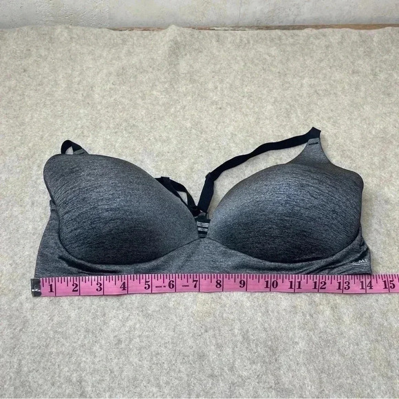 Adore Me Helynn Plunge Dark Gray Racerback Bra Wireless Womens size 38D - Picture 10 of 10